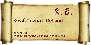 Kovásznai Botond névjegykártya